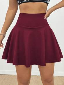 Easithlete 女士休闲运动纯色高腰口袋裙