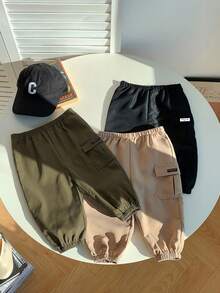 SHEIN 3 件套男婴休闲舒适柔软百搭实用裤子套装，适合日常穿着、上学、外出、运动、春秋季