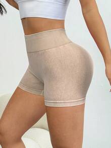 Easithlete Quần short tập yoga cạp chun gợi cảm cho nữ, co giãn và thoải mái khi tập thể dục - Màu Khaki - Xem 7