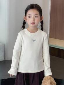 DAZY Young Girls Crew Neck Knit Fleece T-Shirt, Fall,Winter - Multicolor - View 9