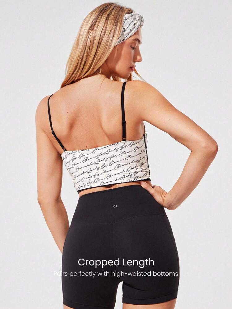 FeatherFit™ Two-Tone Scoop Neck Longline Sports Bra Low Impact Yoga Pilates Daily Spring Summer