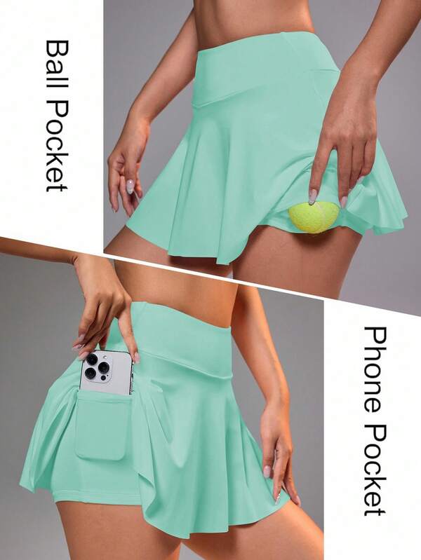 Easithlete 女式带口袋半身裙，适合羽毛球、网球、瑜伽、健身、跑步、马拉松运动