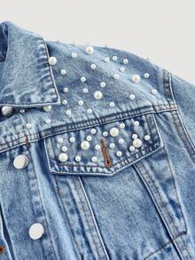 Sweetra Women's Casual Elegant Denim Jacket And Coat - Blue - View 4