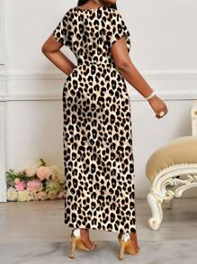 SHEIN Lady Váy cỡ lớn cổ chữ V tay ngắn đơn giản, thời trang cho mùa hè Váy Phục sinh cho nữ Váy Phục sinh cho nữ công sở thường ngày đi nghỉ Boho - Nhiều màu - Xem 2