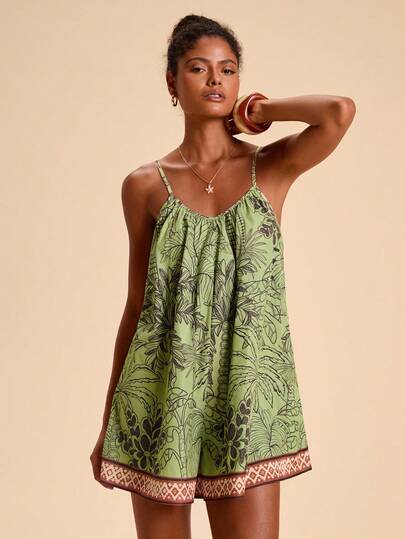 Travachic Vacation Printed Loose Jumpsuit For Women Tropical Romper,Casual Woman Style, Fall Outfits For Women, Chic Autumn,Going Out Outfit,Elegant Outfits,Country Style For Women, Vacation Outfits For Women, Beach Dress Short, Resort Wear Women,Fall Winter Clothes, Christmas Party, New Year, Wedding Guest Outfits, Elegant Graduation, Luxury Prom Outfits, Casual Outfits, Rompers For Women Tropical