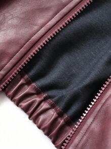 DAZY 女士休闲长袖拉链常规夹克，适合日常穿着，秋季女装皮夹克女式外套