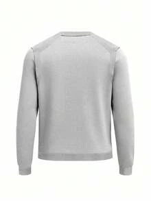Hugo Boss Ever-X_CN Men's Casual Loose Fit Round Neck Long Sleeve T-Shirt - 057 Light-Pastel Gre - View 5