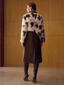 MOTF PREMIUM COLORBLOCK BUTTON UP FAUX FUR COAT - Multicolor - View 4