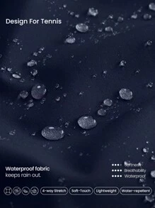 GLOWMODE 防水轻质网球腋下后网眼面板可调节下摆腰长夹克健身训练网球 - Dark Blue - 查看 4