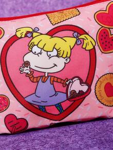 Nick 90s | SHEIN 1pc Polyester Cartoon Character Printed Lightweight Cosmetic Bag, Suitable For Storing Cosmetics, Stationery, Daily Necessities, Digital Products, Great For Commuting, School, Travel, Suitable For Men, Women, Students - Multicolor - View 5
