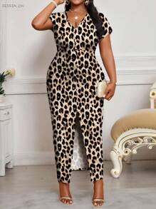 SHEIN Lady Váy cỡ lớn cổ chữ V tay ngắn đơn giản, thời trang cho mùa hè Váy Phục sinh cho nữ Váy Phục sinh cho nữ công sở thường ngày đi nghỉ Boho - Nhiều màu - Xem 5