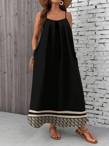 EMERY ROSE 大码花卉印花度假连衣裙 - 黑色 - 查看 4