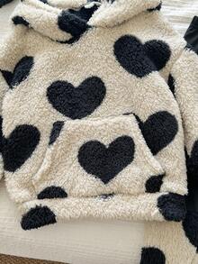 LMoss Kids LMoss 两件套女童扎染圆领抓绒卫衣和打底裤套装，女童爱心印花套装，女童舒适套装，女童冬季套装，女童羊羔绒套装，女童服装，女童爱心套装，女童爱心套装，圣诞节，舒适秋冬款式，温暖秋冬款式，温暖秋冬款式，连帽衫 - 彩色 - 查看 7