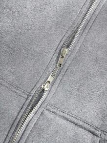 PAVTROS Manfinity Streetrush Men's Street-Style Popular INS Matching Basic Double Pocket Double Zipper Casual Thermal Lined Hoodie, Suitable For Boyfriend/Husband Gift, Anniversary Gift, Grey Zip Up Hoodie, Fall/Winter