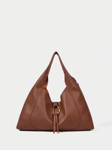 SHECARRY 时尚简约大容量单肩包 - 棕色 - 查看 2