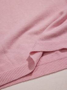 Rustia Plus Size Solid Color Pink Sexy Simple Asymmetric Batwing Sleeve Pullover Sweater Fall Winter Cloth For Women Autumn CASUAL