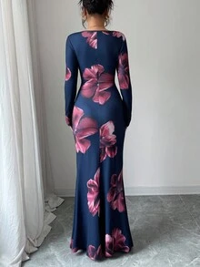 Elenzga Váy nữ thiết kế hoa cổ điển gợi cảm thời trang - Nhiều màu - Xem 2