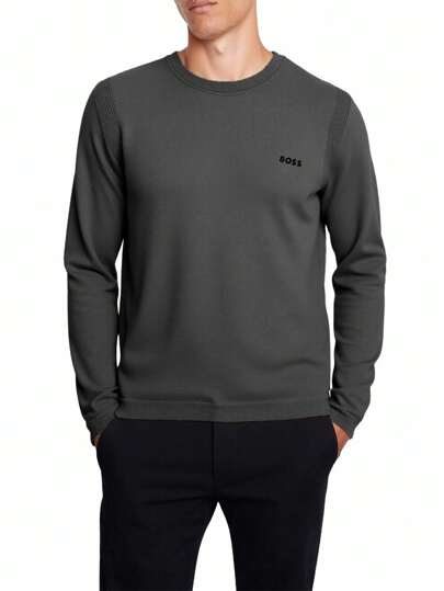 Hugo Boss Men's Casual Loose Fit Crew Neck Long Sleeve T-Shirt By Ever-X_CN