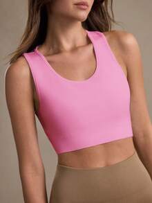 Eassivo Women's Backless Yoga Crop Top, Casual Versatile Short Fitness Sports Tank Top