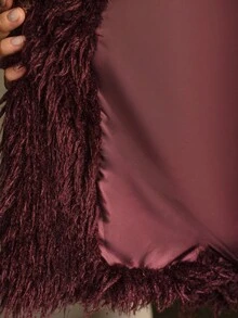 MOTF PREMIUM FAUX FUR SOLID COAT - Burgundy - View 10