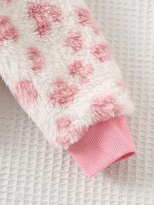 Cozy Pixies 2件套少女柔软针织豹纹圆领长袖运动衫和松紧腰裤套装 - 粉色 - 查看 3