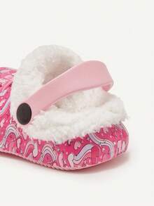 Cozy Pixies 1 Pair Pink Girls Winter Fashion Casual Infant Clogs Thermal Lined Warm Indoor Slippers - Hot Pink - View 6