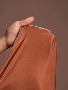 Veslaya Bộ đồ 2 mảnh dành cho nữ cỡ lớn, thanh lịch, gợi cảm, dáng rộng, tay phồng, cổ chữ V sâu, vạt cong, kết hợp áo sơ mi và quần ống rộng dài, chất liệu chiffon, dành cho mùa Xuân/Thu - B - màu nâu - Xem 7