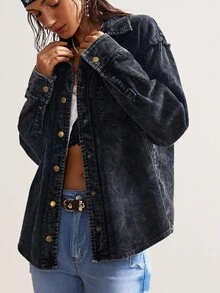 Bohemela 秋冬波西米亚风休闲度假梭织长袖宽松女士常规夹克 - 彩色 - 查看 3