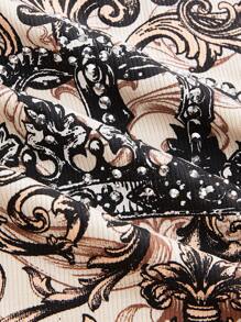 ROMWE Avant Y2K Rhinestone Crown Crop Top For Women