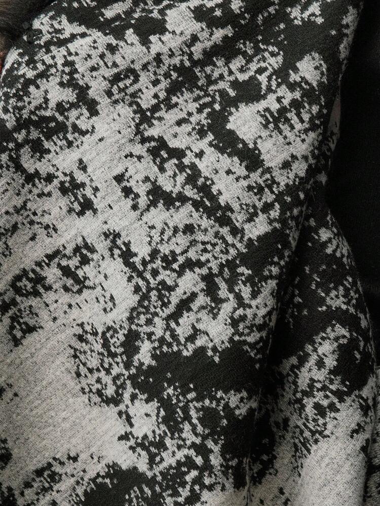 Xale com Borla de Pintura em Tinta de Estética Oriental Feminina, Adequado para Outono, Inverno, Saída, Elegante, Formal, Festa, Chique, Ano Novo, Casaco de Inverno Feminino, Natal, Trabalho, Formatura, Casamento