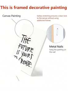 1 件时尚黑白帆布印刷墙画复古美学中性现代入口墙面装饰客厅家居装饰节日礼物无框 - 黑與白 - 查看 10