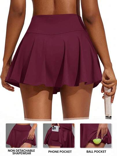 CourtClass Damkjol med fickor, lämplig för badminton, tennis, yoga, fitness, löpning, maratonsporter