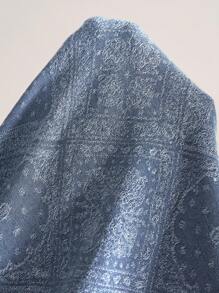 Bohemela Casual Woven Denim Long Sleeve Loose Blouse For Women - Blue - View 8