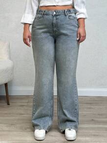 RueChic 100% Cotton High Waist Vintage Wideleg Jeans - Medium Wash - View 7