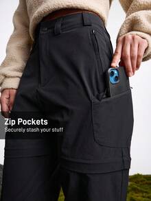 In My Nature Women's Detachable Waterproof Hiking Pants For Outdoor Camping, Trekking, And Urban Commuting Women Convertible Hiking Pants Women Outdoor Pants Women Water-Repellent Pants Detachable Pants Zip-Off Pants Women