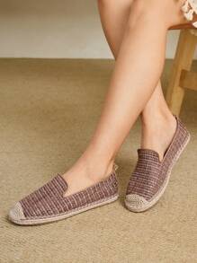 Styleloop 女士平底编织鞋，波西米亚风格，适合度假、万圣节、圣诞节和派对 - 鏽棕色 - 查看 1