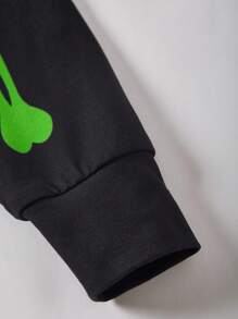 SHEIN Bolty 2pcs Kids/Tween Boys Casual Everyday Comfortable Printed Crew Neck Long Sleeve Top And Leggings Knit Homewear Set Halloween Kids Halloween Home Clothes Halloween Skeleton Luminous Christmas Holiday Pajamas Christmas Pajamas Family Snug Fit Boys Skeleton  Halloween Boy Clothes Glow In The Dark Pajamas Halloween Pajamas Skeleton Pajamas Boys Fall Winter