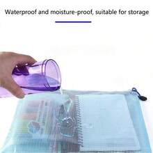 5pcs Office Transparent Storage Hand-Held Zipper Bag Student Information Bag Zipper Pocket For Sorting And Storage - Perfect For Cross-Stitch, Puzzle Games, Travel, School, Board Games And Office Supplies - Letter Size A4,Back To School - Multicolor - View 3