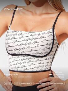 GLOWMODE FeatherFit™ Two-Tone Scoop Neck Longline Sports Bra Low Impact Yoga Pilates Daily Spring Summer - Multicolor - View 5