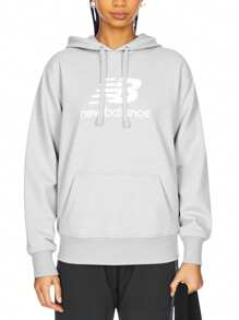 New Balance Essentials Stacked Logo French Terry MT31537AG-GREY Unisex Hoodie