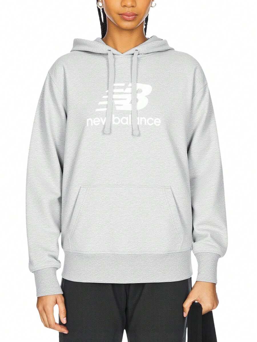 New Balance Essentials Stacked Logo French Terry MT31537AG-GREY Unisex Hoodie
