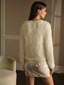 MOTF PREMIUM APPLIQUES FAUX PEARL DETAIL SWEATER - Apricot - View 2