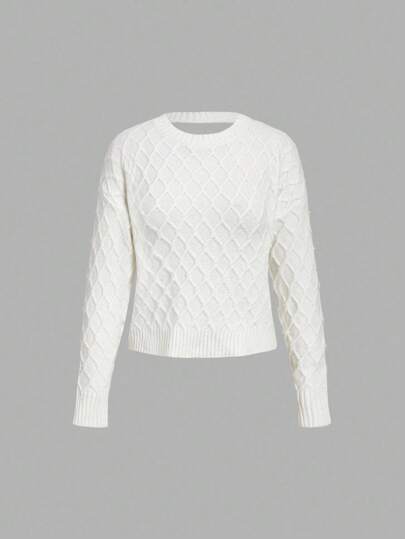 Skyraze Suéter holgado de cuello redondo de unicolor de manga larga para mujer, informal, con espalda descubierta, para uso casual diario, atuendo para volver al colegio, para brunch, ferias del Renacimiento, conciertos, en otoño/invierno