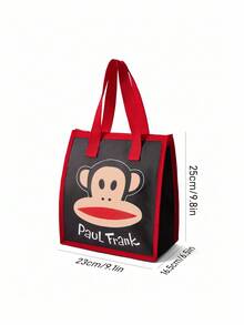 Paul Frank X SHEIN 1pc Cartoon Monkey Printed Insulated Lunch Bag, Keeps Food Warm Or Cold, Large Capacity Picnic Bag Fits Lunch Box & Drink, Suitable For Picnic, Camping, Travel, Home Use, Family, Student - Multicolor - View 8