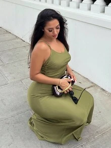 NegzBox Váy xòe nhún eo - xanh quân đội - Xem 6