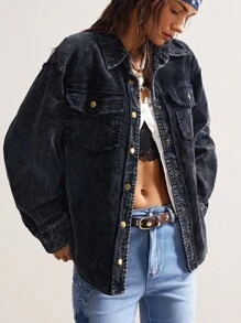 Bohemela 秋冬波西米亚风休闲度假梭织长袖宽松女士常规夹克 - 彩色 - 查看 7