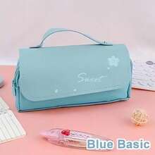 1 件可爱小学生多功能大容量可拆卸甜甜圈形减压铅笔盒返校、铅笔袋、书包 - 粉色 - 查看 24