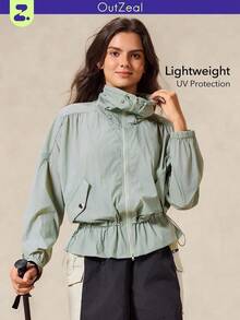 OutZeal 女士防紫外线 UPF50+ 轻便透气防晒运动夹克 徒步露营日常 - 綠色 - 查看 12