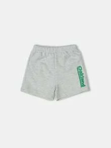 SUMWON Conjunto de dos piezas de club de tenis de verano con estampado de logotipo, sudadera con cintura elástica, pantalones cortos con cordón, conjunto de ropa activa y casual - Gris Claro - Ver 4