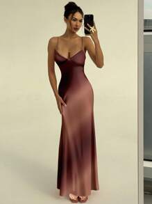 Aloruh 性感霓虹渐变色度假风细肩带露背紧身印花连衣裙，适合夏季度假 - 彩色 - 查看 7